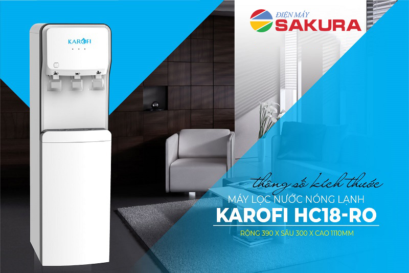Thông số kích thước máy lọc nước nóng lạnh Karofi HC18RO