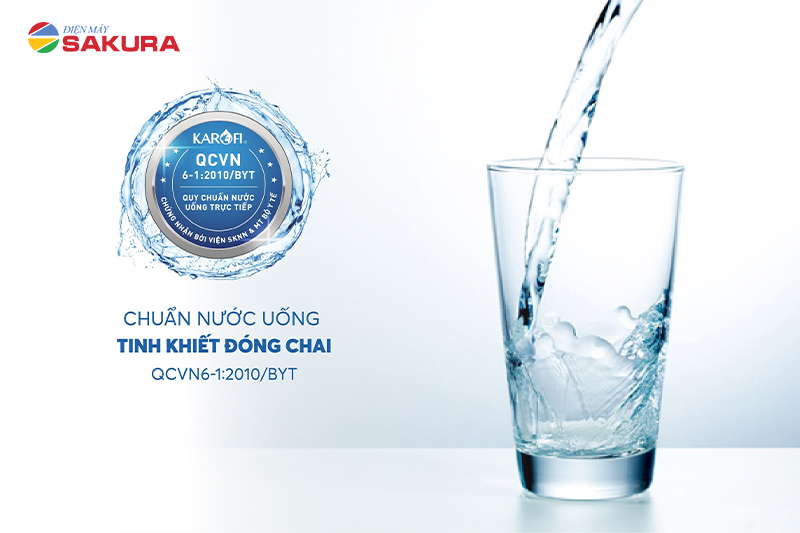 Nước từ máy Karofi KAD-D50 đạt chuẩn nước uống trực tiếp