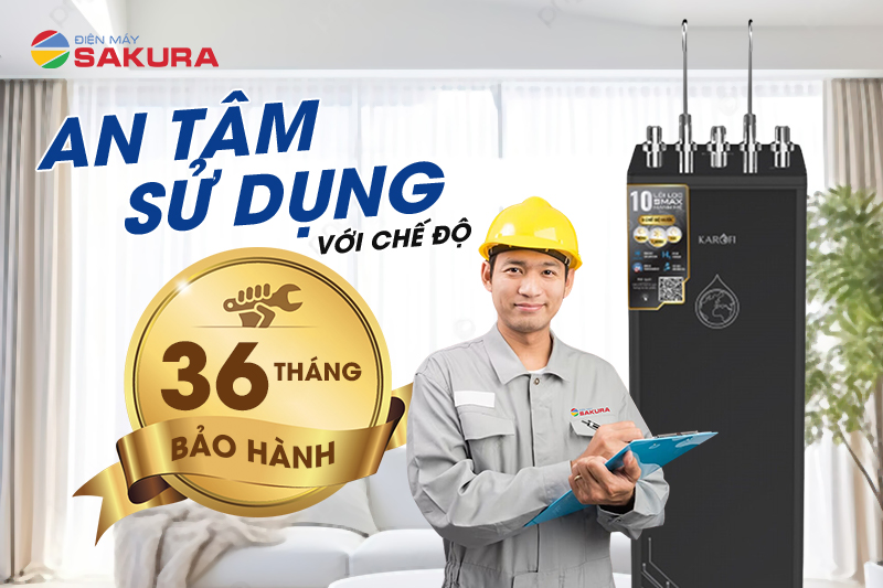 Karofi D66G có chính sách bảo hành dài lâu, lên đến 36 tháng