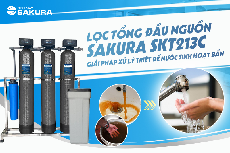 Lọc nước đầu nguồn Sakura SKT211 được thiết kế để xử lý hiệu quả các nguồn nướ