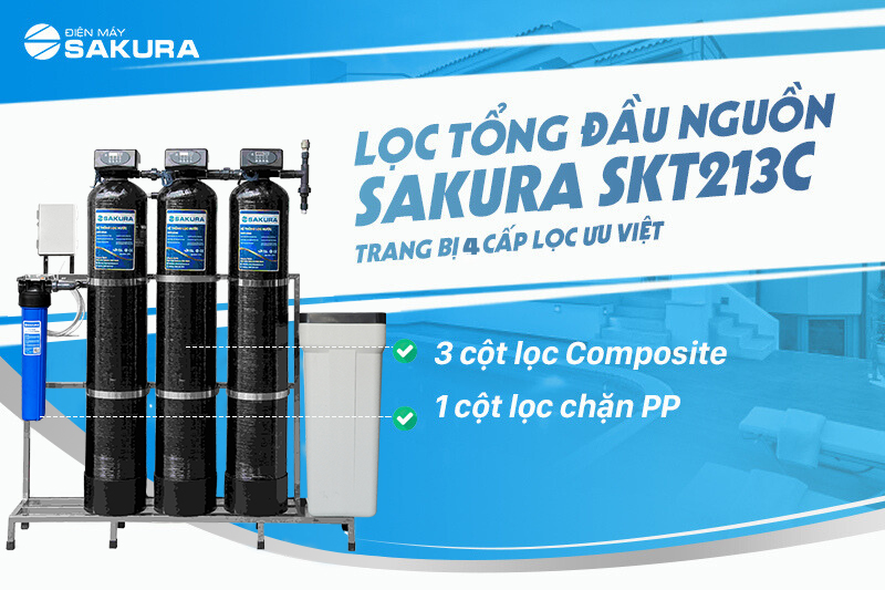 Cấu tạo hệ thống lọc của lọc tổng đầu nguồn Sakura SKT213C