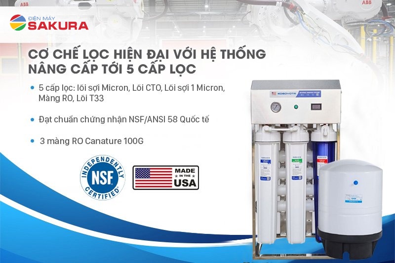 Kosovota Pro KSV-100A trang bị hệ thống 5 cấp lọc ưu việt