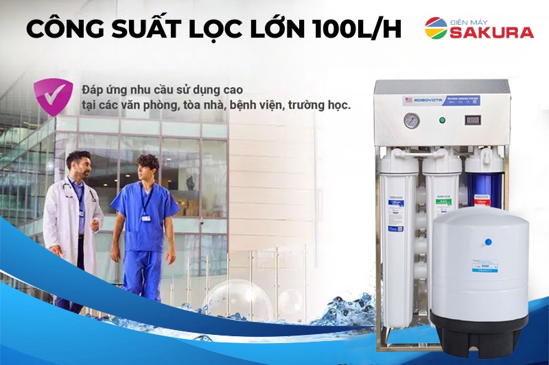 Máy Kosovota Pro KSV-100A có công suất lọc lớn 100L/H