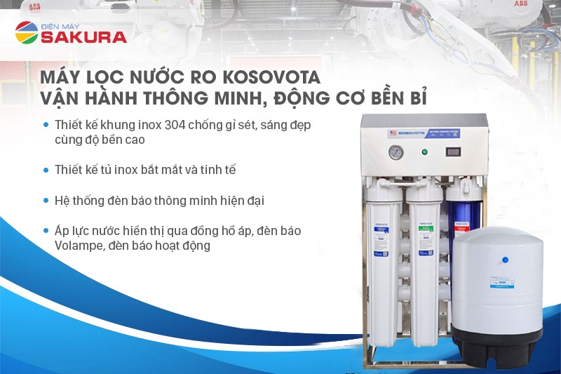 Máy lọc nước bán công nghiệp Kosovota KSV-100A sở hữu nhiều ưu điểm