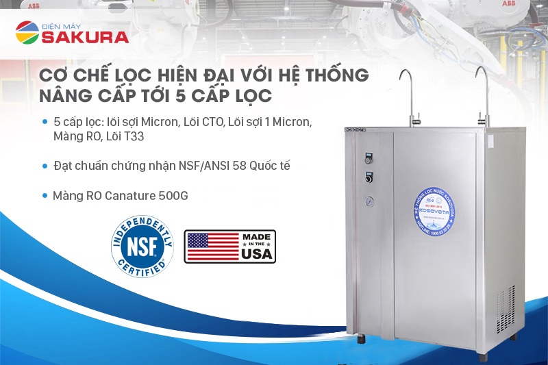 Kosovota Pro KSV-50B được trang bị hệ thống 5 cấp lọc ưu việt