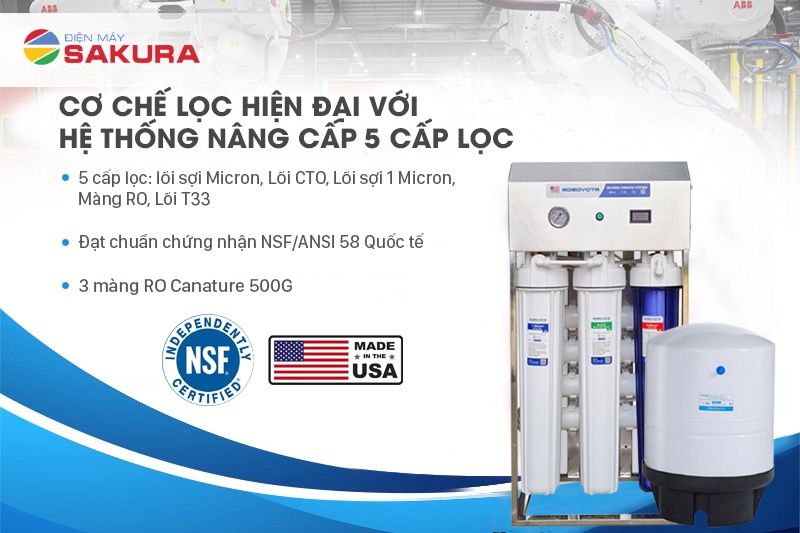 Kosovota Pro KSV-150A trang bị hệ thống 5 cấp lọc ưu việt