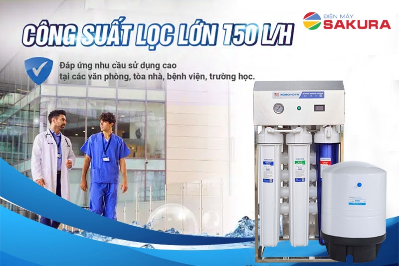 Kosovota Pro KSV-150A có công suất lọc lớn lên tới 150L/H