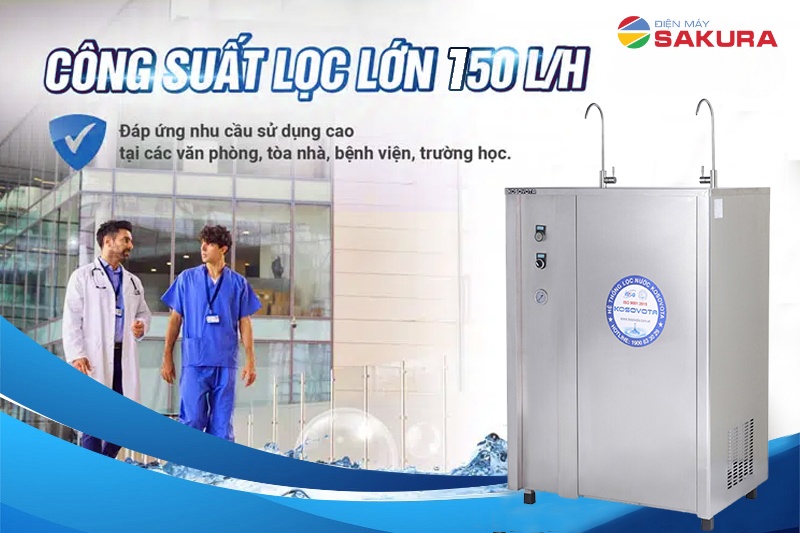 Máy lọc nước Kosovota KSV-150B có công suất lọc lớn 150L/H