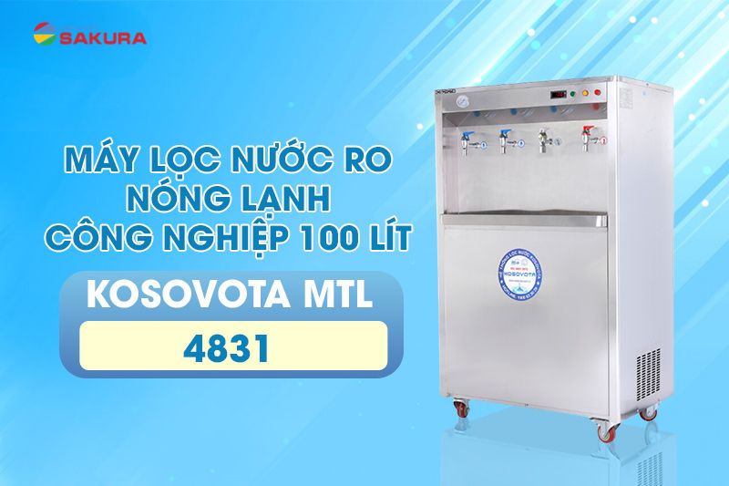 M&aacute;y lọc nước RO n&oacute;ng lạnh c&ocirc;ng nghiệp 100 l&iacute;t Kosovota MTL4831