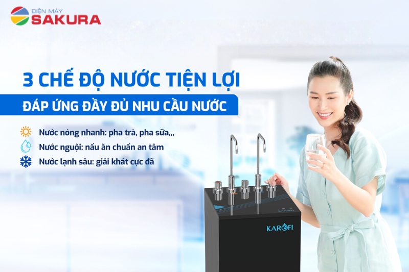Karofi KAD-L68 3 chế độ n&oacute;ng nhanh - lạnh s&acirc;u - nguội si&ecirc;u tiện lợi