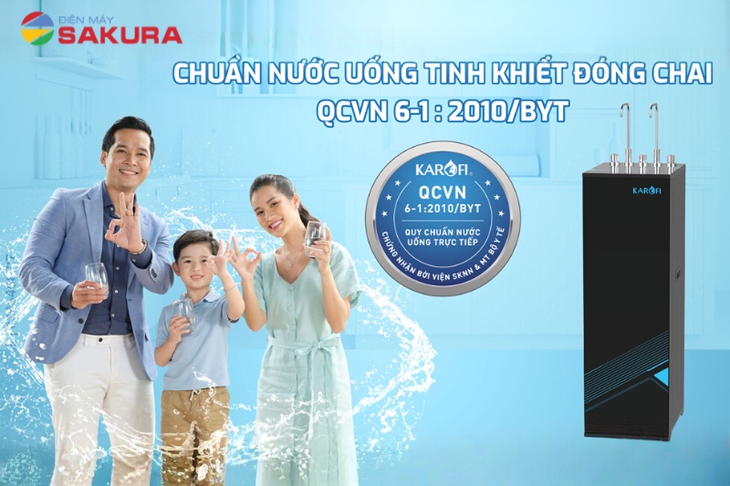 Karofi KAD-L68 cho nguồn nước tinh khiết đạt chuẩn QCVN 6-1:2010 BYT
