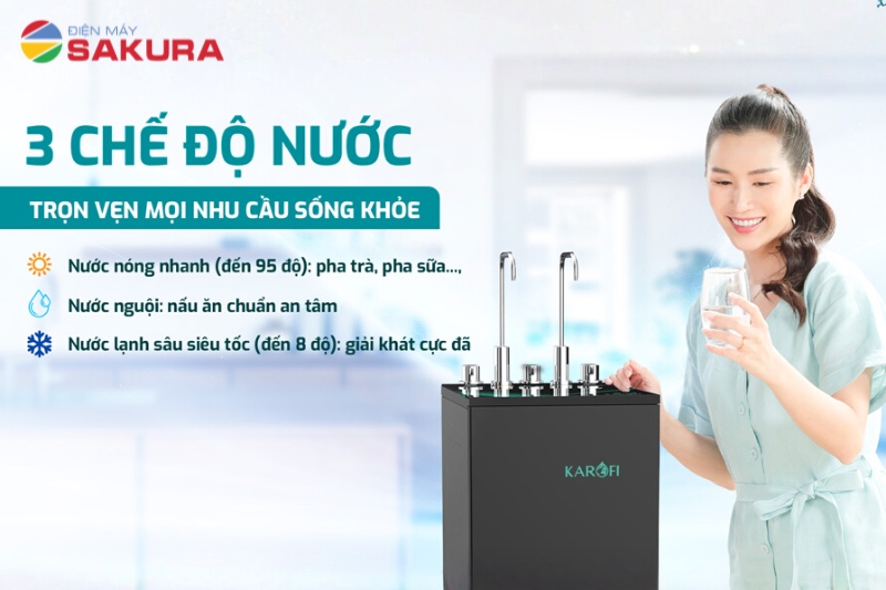 Karofi KAD-M68 với 3 chế độ nước - đ&aacute;p ứng mọi nhu cầu