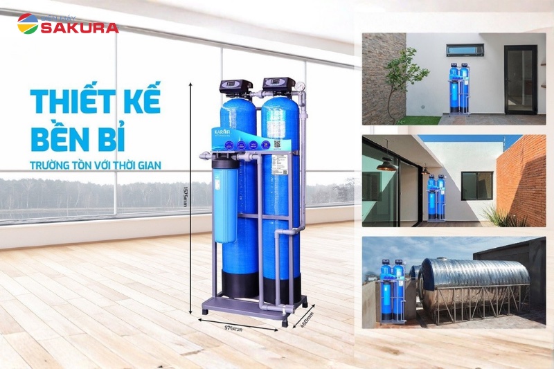 Hệ thống lọc nước tổng đầu nguồn Karofi KTF-222CT thiết kế tiện lợi