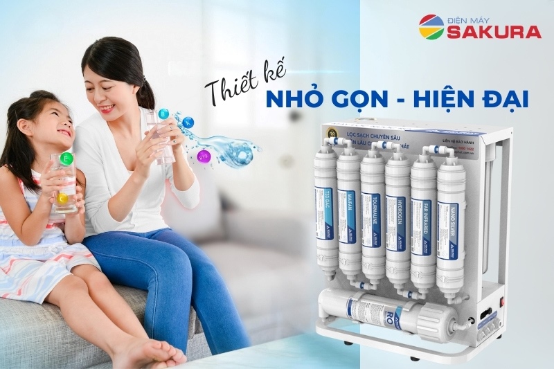 Máy lọc nước Hòa Phát HWU1A022 có thiết kế để gầm nhỏ gọn, chắc chắn