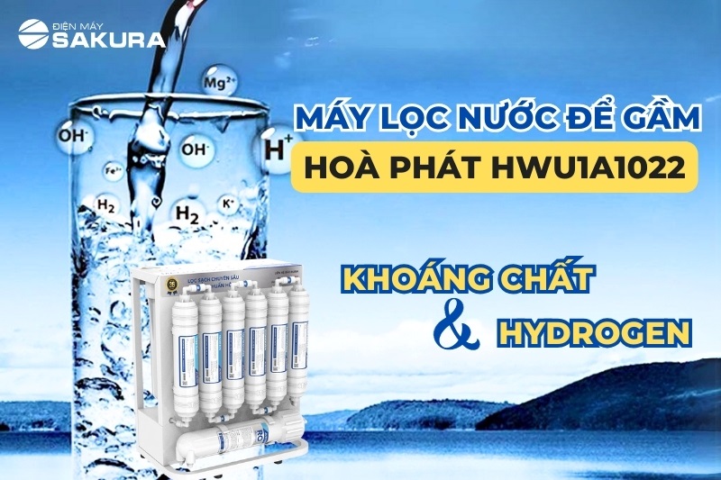 Máy lọc nước Hòa Phát HWU1A022 cung cấp nguồn nước giàu hydrogen và khoáng chất