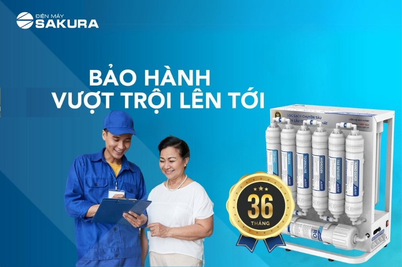 Máy lọc nước RO Hòa Phát HWU1A022 được bảo hành 36 tháng