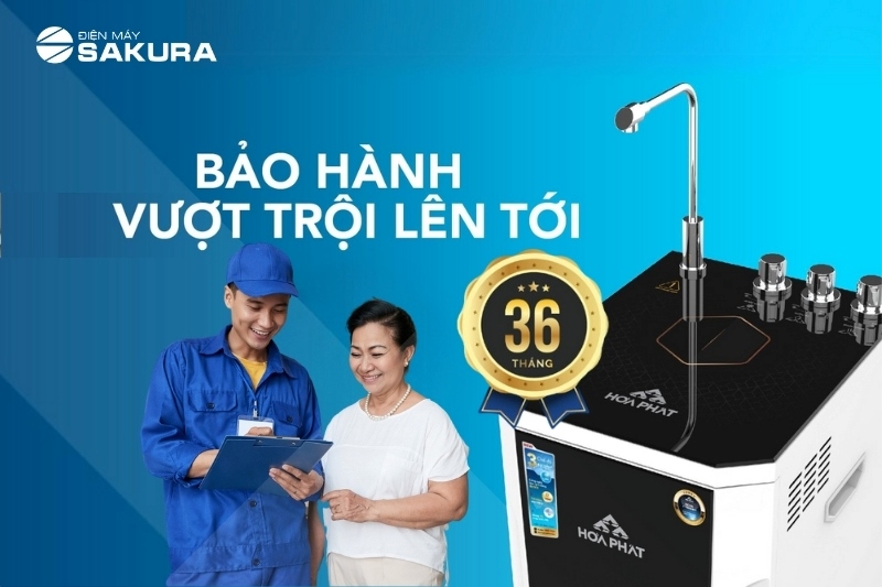 Máy lọc nước RO Hòa Phát HWBS1A1021 được bảo hành 36 tháng