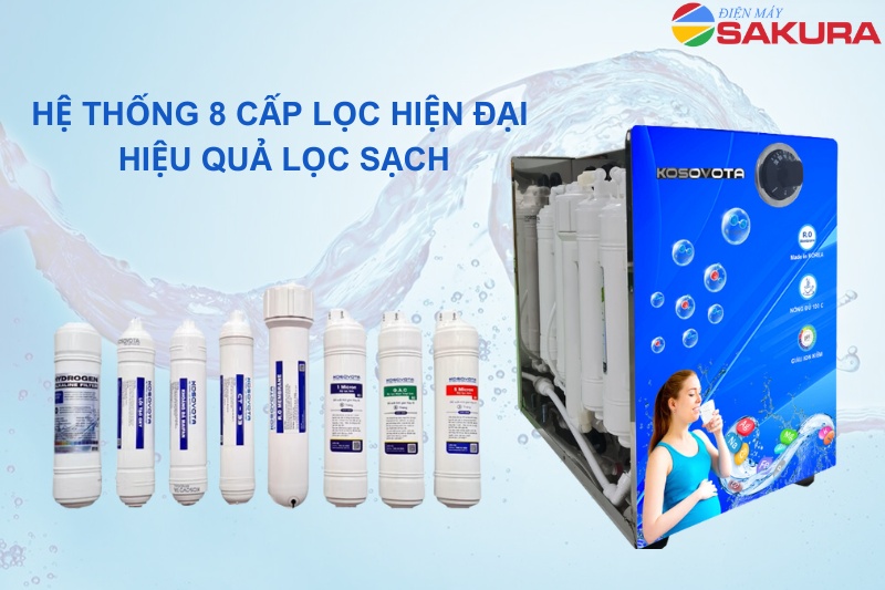 hệ thống lọc 8 cấp, máy lọc nước Kosovota KSV-GB2 mang đến nguồn nước sạch