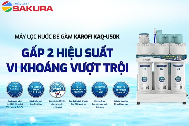 Máy lọc nước RO Karofi KAQ-U50K