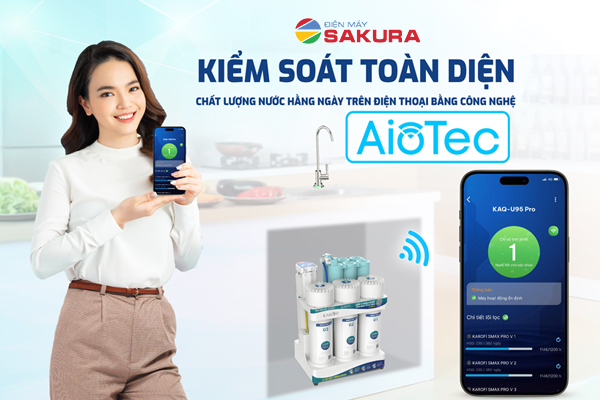 tích hợp công nghệ AioTec KAQ-U95Pro cho phép bạn theo dõi chất lượng nướ