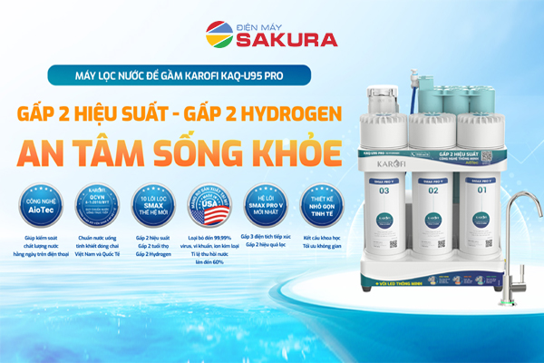 Máy lọc nước RO Karofi KAQ-U95 Pro