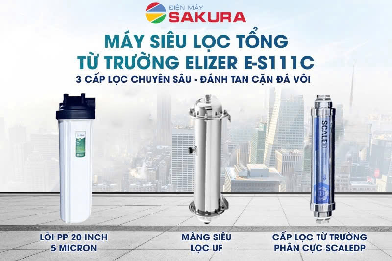 Cấu trúc 3 cấp lọc trong máy siêu lọc tổng từ trường E-S111C