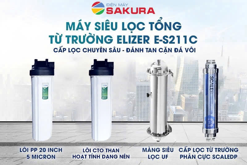 Máy siêu lọc tổng từ trường E-S211C sở hữu 4 cấp lọc ưu việt 