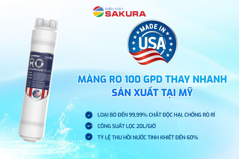 Hình ảnh về màng lọc RO 100GPD của máy lọc KAE-S68