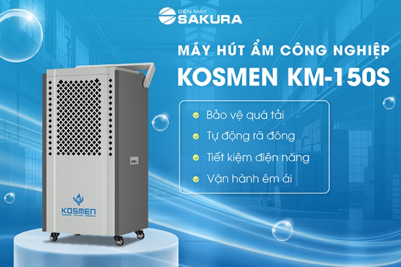 Máy hút ẩm công nghiệp Kosmen KM-150S trang bị các tính năng an toàn