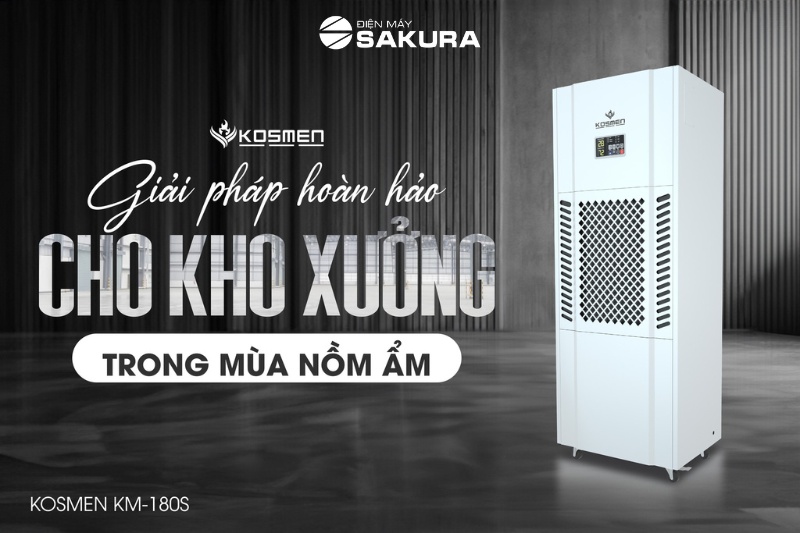 Tìm hiểu chi tiết máy hút ẩm công nghiệp Kosmen KM-180S chính hãng 