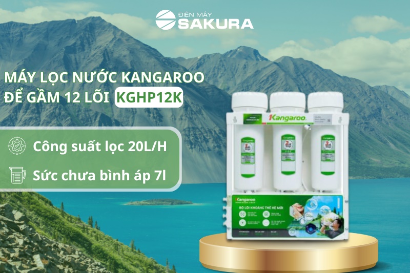 Công suất lọc 20L/h , đảm bảo đủ nước cho tiêu dùng