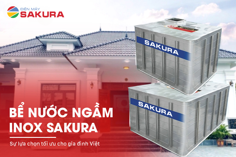 Tổng quan về bể chứa nước ngầm inox Sakura 1000L