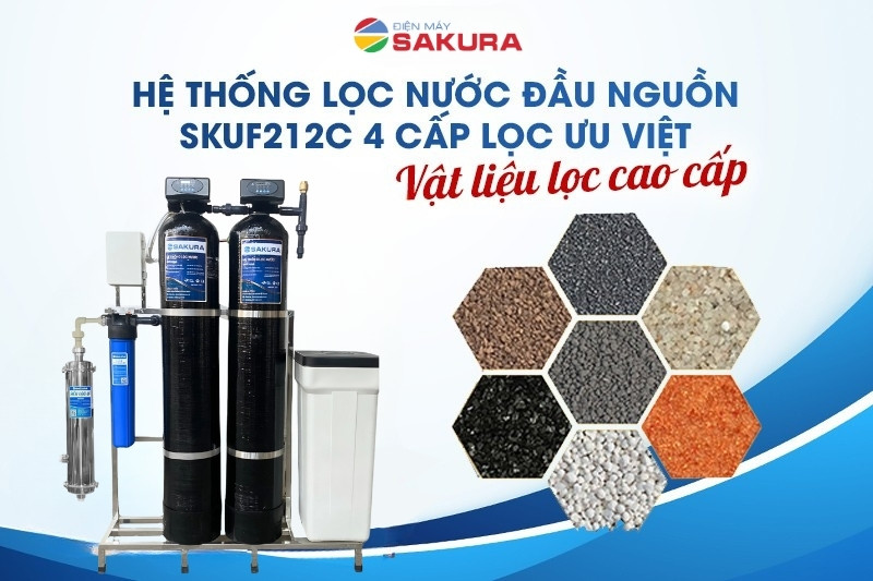 Lọc tổng đầu nguồn Sakura SKUF212C Công nghệ lọc ưu việt