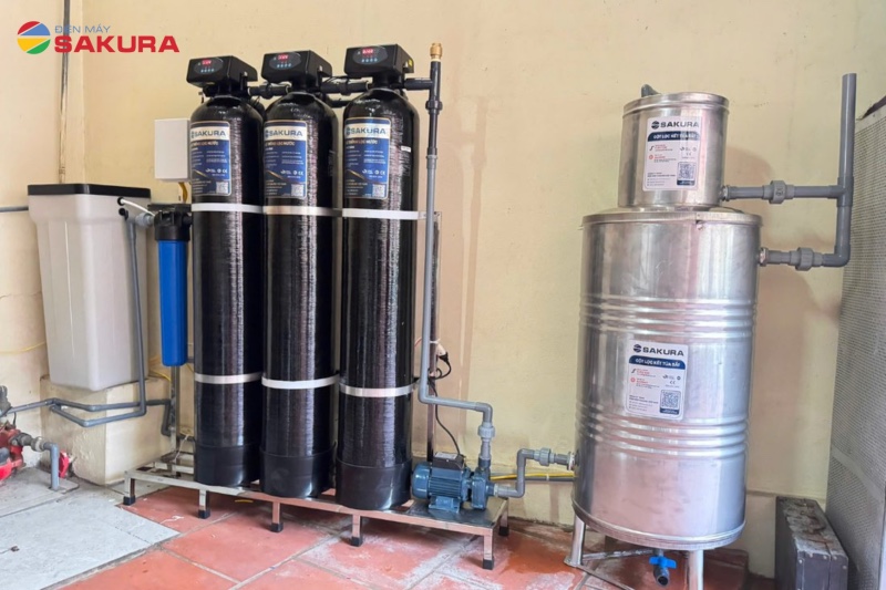 Hình ảnh thực tế lắp đặt hệ thống lọc nước giếng khoan Sakura SKGK313MC