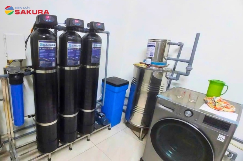 Hình ảnh thực tế lắp đặt hệ thống lọc nước giếng khoan Sakura SKGK313MC