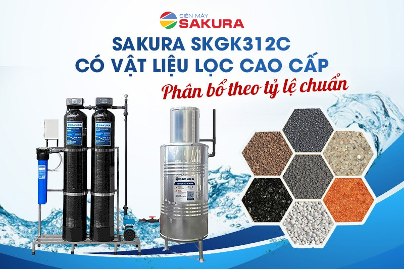 Sakura SKGK312C có vật liệu lọc cao cấp - phân bổ theo tỷ lệ chuẩn