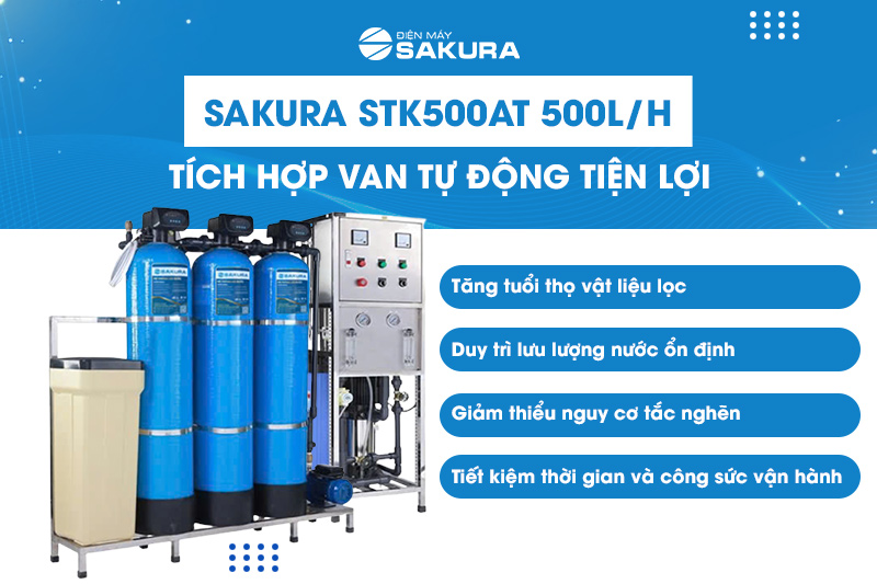 SAKURA STK500AT được trang bị van sục rửa tự động tiện lợi