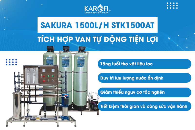STK1500AT sử dụng van sục rửa tự động đảm bảo vận hành thông minh, tối ưu chi phí