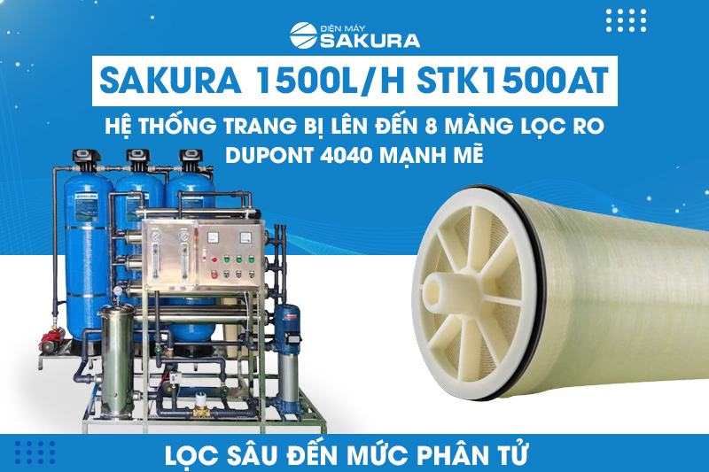 Hệ thống trang bị đến 8 màng lọc RO Dupont 4040 mạnh mẽ