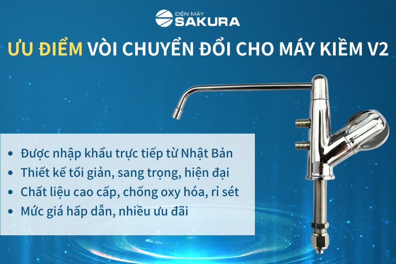 Cấu tạo của vòi chuyển đổi cho máy kiềm V2
