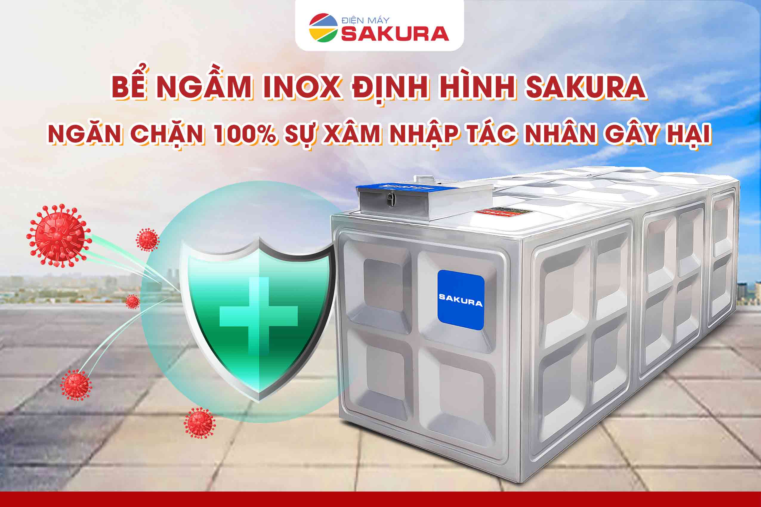 Bể ngầm định hình inox Sakura đảm bảo chất lượng nguồn nước sạch, tinh khiết