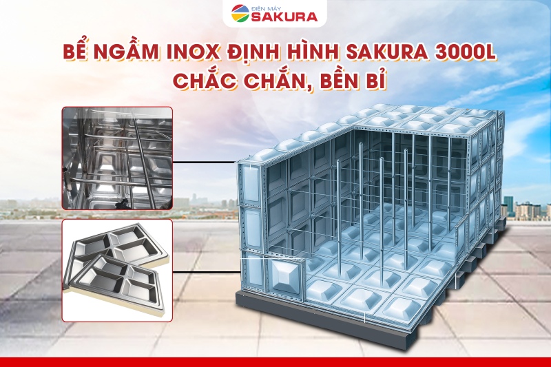 Bể inox Sakura cấu tạo từ các tấm panel chắc chắn