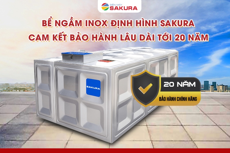 Bể inox định hình Sakura độ bền cao, sử dụng hàng chục năm