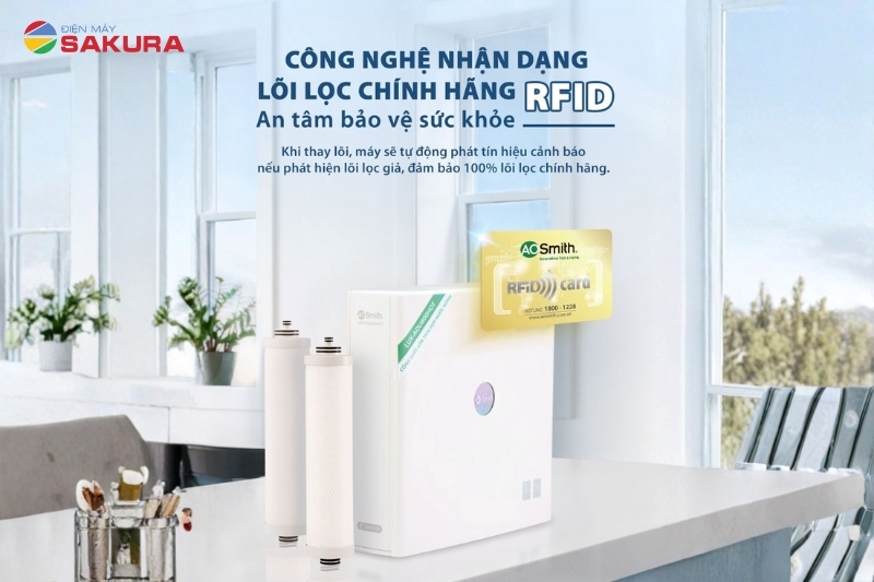 LUX-AOU800HOT áp dụng công nghệ nhận diện lõi lọc chính hãng RFID