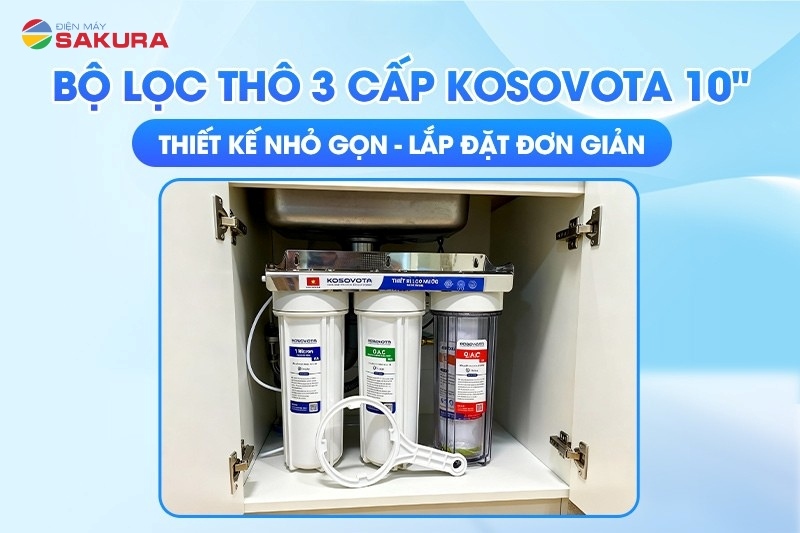 Kosovota  KSV.TL3.10 có thiết kế tinh giản, giúp khách hàng dễ lắp đặt và thay lõi