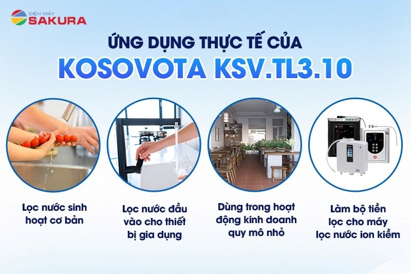 Ứng dụng thực tế của bộ tiền lọc Kosovota 3 cấp