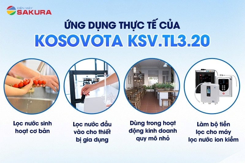 Ứng dụng thực tế của bộ lọc Kosovota 3 cấp KSV.TL3.20