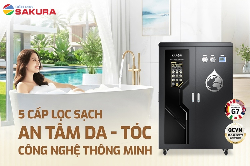 5 cấp lọc của hệ thống lọc tổng Karofi KTF-662 AIO đảm bảo sức khỏe của người dùng