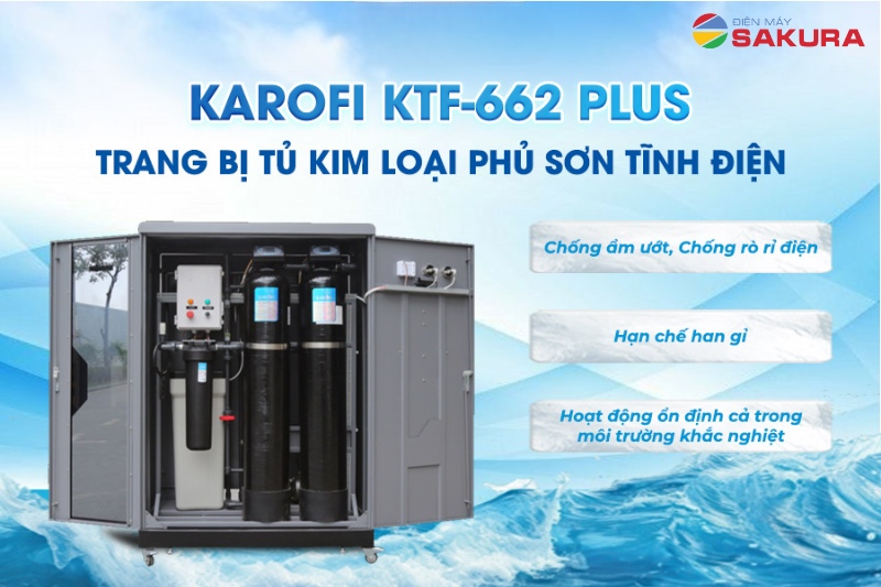 Bộ lọc nước đầu nguồn Karofi KTF-662 Plus có thiết kế hiện đại