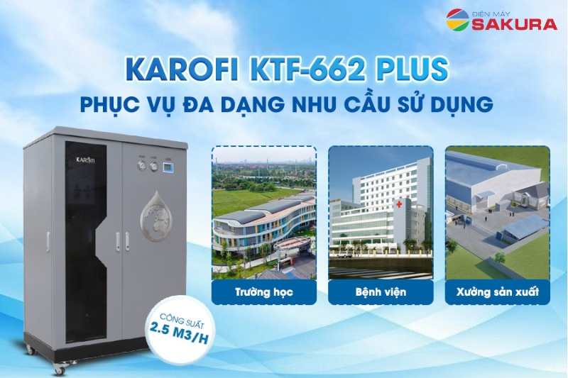 Máy lọc nước tổng đầu nguồn Karofi KTF-662 Plus phục vụ nhu cầu sử dụng lớn